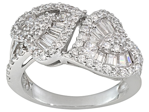 Bella Luce ® 1.66ctw White Diamond Rhodium Over Sterling Silver Heart Ring - Size 5