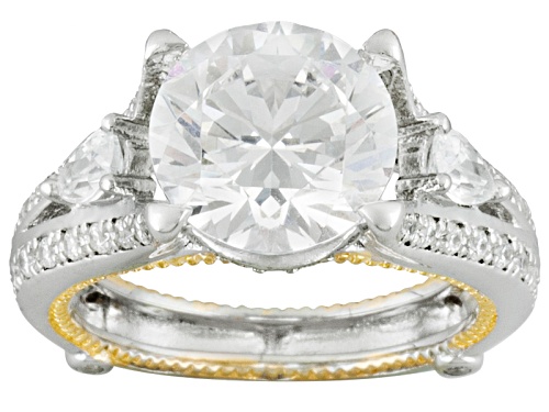 Photo of Bella Luce ® 7.37ctw Round And Pear, Rhodium Over & 18k Yellow Gold Over Sterling Silver Ring - Size 7