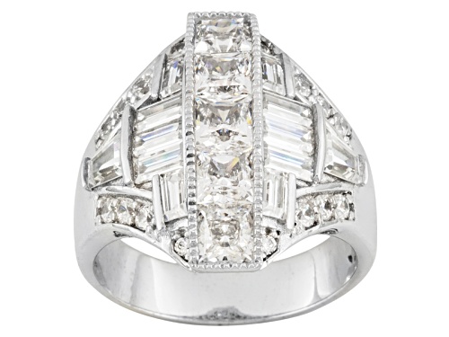 Photo of Bella Luce® 5.43ctw Princess, Baguette & Round Rhodium Over Sterling Silver Ring - Size 5