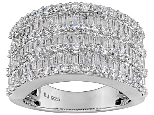Photo of Bella Luce ® 2.90ctw Round And Baguette Rhodium Over Sterling Silver Ring - Size 5