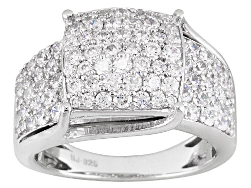 Photo of Bella Luce ® 4.10ctw Round Rhodium Over Sterling Silver Ring (1.94ctw Dew) - Size 10