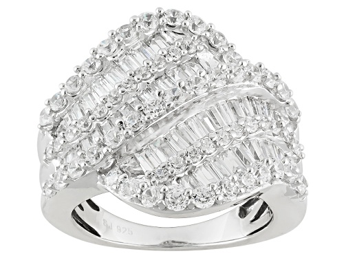 Photo of Bella Luce ® 4.65ctw Baguette And Round Rhodium Over Sterling Silver Ring - Size 5