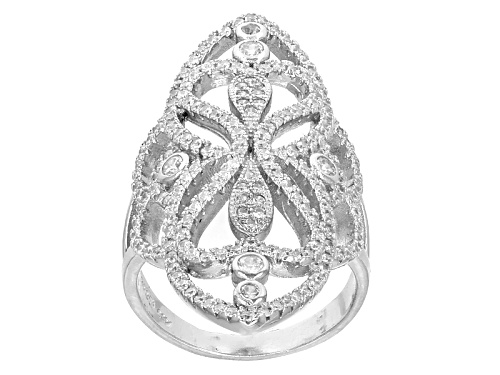 Bella Luce ® 2.13ctw Round Rhodium Over Sterling Silver Ring - Size 5