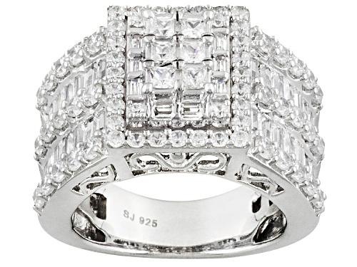 Photo of Bella Luce ® 5.72ctw Princess Cut And Baguette And Round Rhodium Over Sterling Silver Ring - Size 12