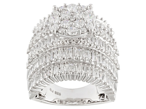 Photo of Bella Luce ® 8.13ctw Round And Baguette Rhodium Over Sterling Silver Ring - Size 6
