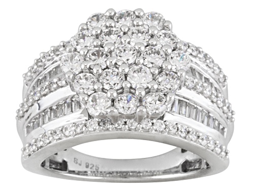 Photo of Bella Luce ® 4.62ctw Round And Baguette Rhodium Over Sterling Silver Ring - Size 7