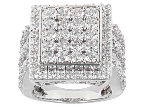 Bella Luce ® 9.46ctw Round Rhodium Over Sterling Silver Ring - Size 5