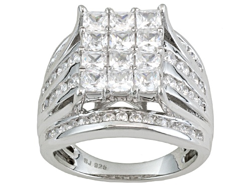 Photo of Bella Luce ® 4.21ctw Princess Cut And Round Rhodium Over Sterling Silver Ring - Size 6