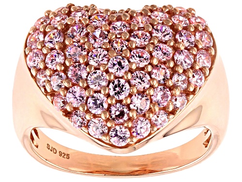 Photo of Bella Luce ® 3.13ctw Pink Diamond Simulant Eterno ™ Rose Heart Ring (1.55ctw DEW) - Size 7