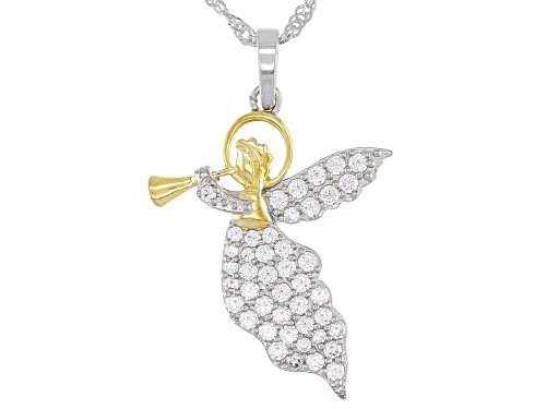 Bella Luce®1.65ctw Rhodium Over Silver And Eterno™ Yellow Angel Pendant With Chain (0.79ctw DEW)