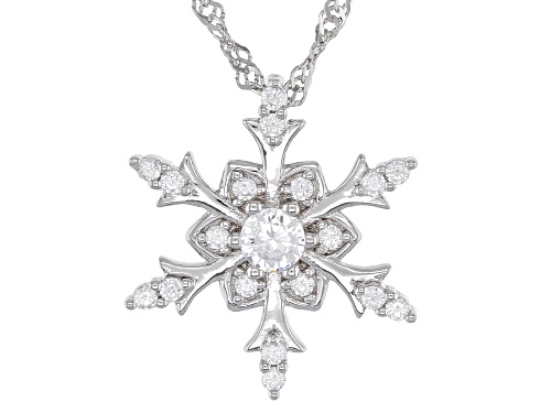 Photo of Bella Luce ® 0.90ctw Rhodium Over Sterling Silver Snowflake Pendant With Chain (0.52ctw DEW)