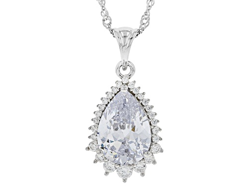 Photo of Bella Luce® 9.80ctw White Diamond Simulant Rhodium Over Silver Pendant With Chain (5.86ctw DEW)