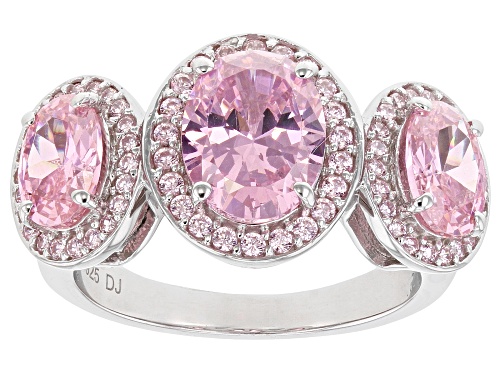 Photo of Bella Luce ® 6.35ctw Pink Diamond Simulant Rhodium Over Sterling Silver Ring (3.74ctw DEW) - Size 7