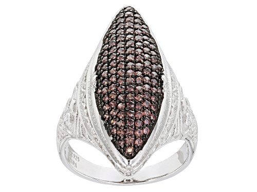 Photo of Bella Luce ® 1.23ctw Mocha Diamond Simulant Rhodium Over Sterling Silver Ring (0.75ctw) - Size 7