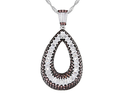 Photo of Bella Luce ® 3.33ctw Mocha And White Diamond Simulants Rhodium Over Silver Pendant With Chain