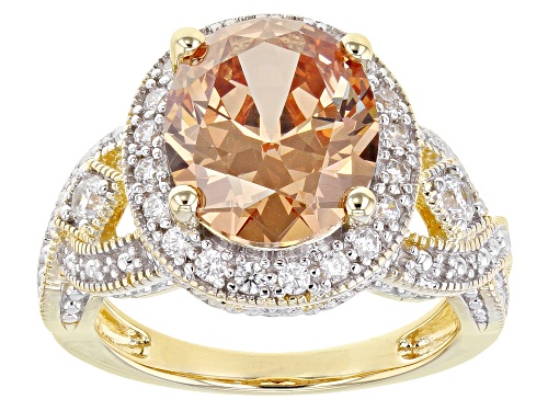 Photo of Bella Luce ® 9.25ctw Champagne and White Diamond Simulants Eterno ™ Yellow Ring (5.47ctw DEW) - Size 5