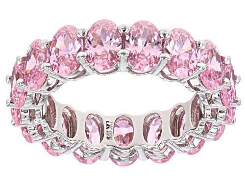 Bella Luce ® 13.28ctw Pink Diamond Simulant Rhodium Over Silver Eternity Band Ring (7.31ctw DEW) - Size 6