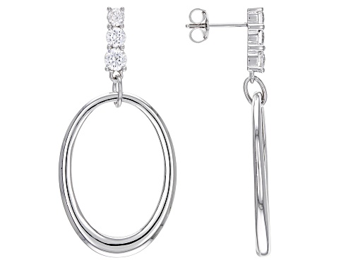 Bella Luce ® 1.92ctw White Diamond Simulant Rhodium Over Sterling Silver Earrings (1.12ctw DEW)