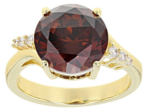 Photo of Bella Luce ® 8.54ctw Mocha And White Diamond Simulants Eterno™ Yellow Ring (5.00ctw DEW) - Size 5