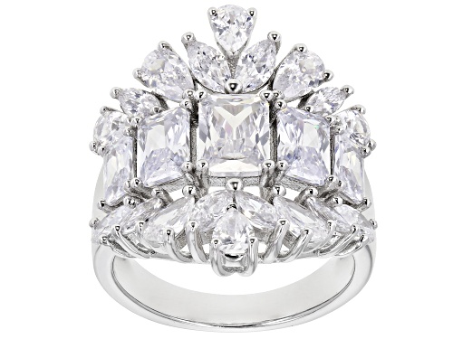 Bella Luce ® 8.07ctw White Diamond Simulant Rhodium Over Sterling Silver Ring (3.22ctw DEW) - Size 9