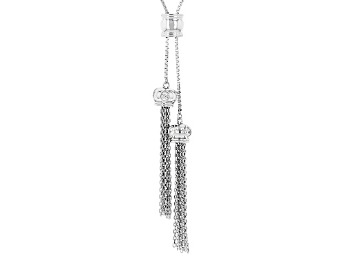 Bella Luce ® 0.86ctw Rhodium Over Sterling Silver Tassel Necklace (0.48ctw DEW) - Size 28