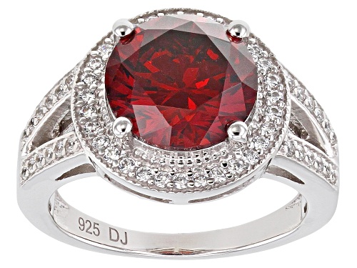 Photo of Bella Luce ® 7.10ctw Garnet And White Diamond Simulants Rhodium Over Silver Ring (4.14ctw DEW) - Size 7