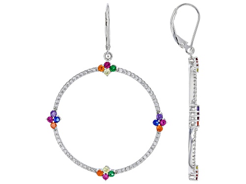 Photo of Bella Luce ® 3.26ctw Multi Gem Simulants Rhodium Over Sterling Silver Earrings