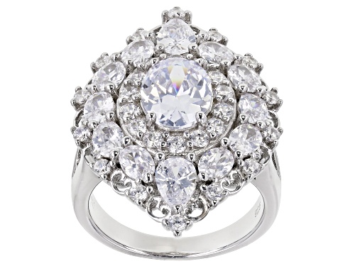 Bella Luce ® 8.25ctw Rhodium Over Sterling Silver Ring (3.34ctw DEW) - Size 5