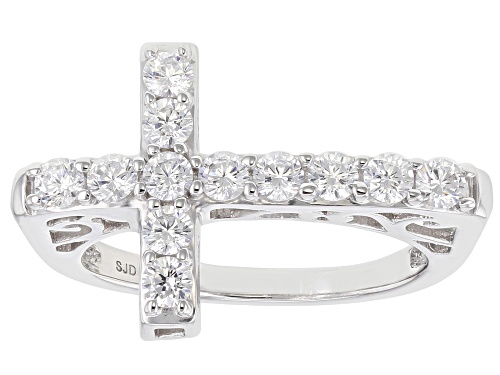 Bella Luce ® 1.35ctw Rhodium Over Sterling Silver Cross Ring - Size 11