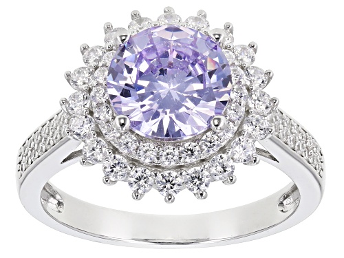 Photo of Bella Luce ® 4.74ctw Lavender And White Diamond Simulants Rhodium Over Sterling Ring (2.69ctw DEW) - Size 10