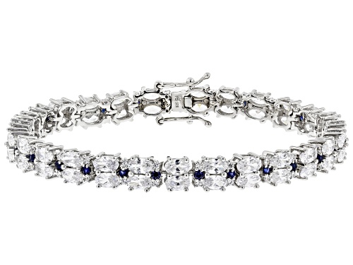 Photo of Bella Luce ® 24.27ctw Blue Sapphire And White Diamond Simulants Rhodium Over Silver Tennis Bracelet - Size 8
