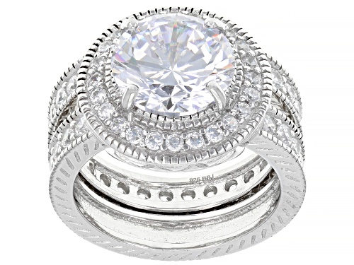Photo of Bella Luce ® 9.86ctw Rhodium Over Sterling Silver Ring With Band (5.37ctw DEW) - Size 11