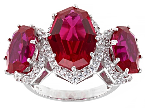 Photo of Bella Luce ® 16.18ctw Lab Created Ruby And White Diamond Simulants Rhodium Over Silver Ring - Size 6