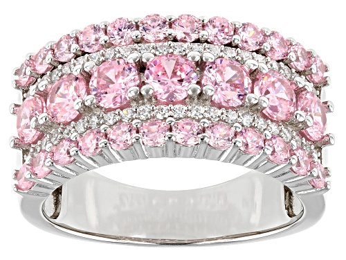Photo of Bella Luce ® 4.35ctw Pink And White Diamond Simulants Rhodium Over Silver Ring (2.13ctw DEW) - Size 6