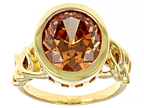 Photo of Bella Luce ® 8.45ctw Champagne Diamond Simulant Eterno™ Yellow Ring (5.05ctw DEW) - Size 10