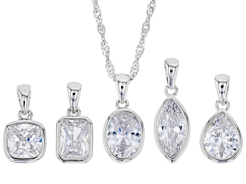 Photo of Bella Luce ® 8.57ctw  Rhodium Over Sterling Silver Pendant With Chain Set of 5 (4.87ctw DEW)