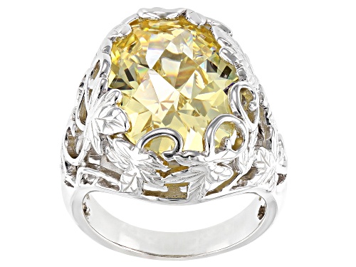 Photo of Bella Luce ® 20.10ctw Canary Diamond Simulant Rhodium Over Sterling Silver Ring (12.86ctw DEW) - Size 6