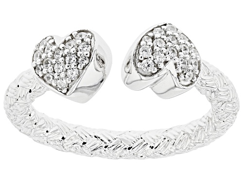 Bella Luce ® 0.45ctw Rhodium Over Sterling Silver Heart Band Ring (0.28ctw DEW) - Size 7