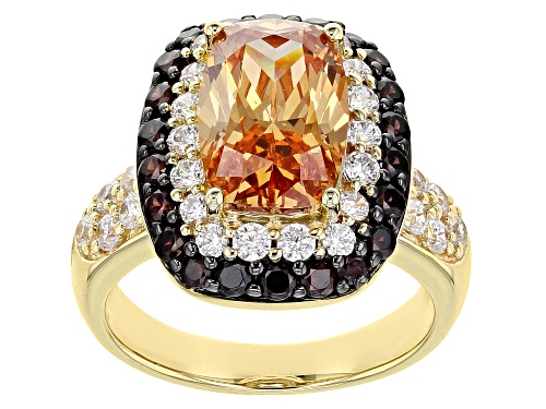 Photo of Bella Luce ® 8.52ctw Champagne, Mocha, And White Diamond Simulants Eterno™ Yellow Ring (6.72ctw DEW) - Size 9