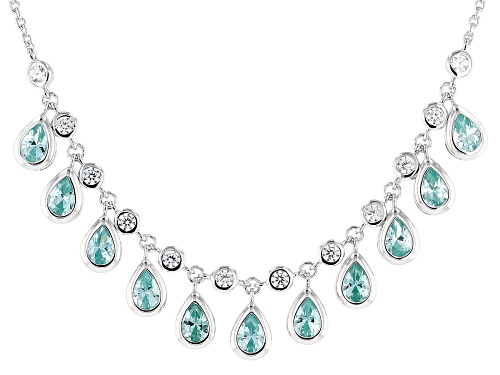 Photo of Bella Luce® Lab Created Green Spinel And White Diamond Simulants Rhodium Over Silver Necklace - Size 18