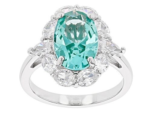 Photo of Bella Luce® Lab Created Green Spinel And White Diamond Simulants Rhodium Over Sterling Silver Ring - Size 8