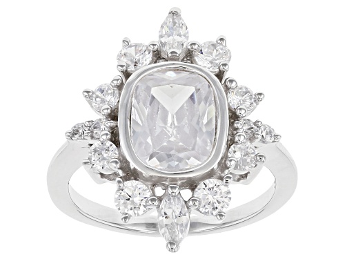 Photo of Bella Luce ® 5.54ctw White Diamond Simulant Rhodium Over Sterling Silver Ring (3.66ctw DEW) - Size 7