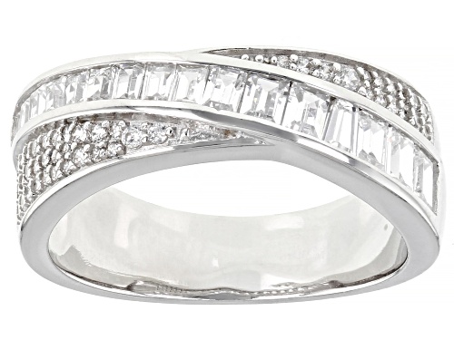 Bella Luce® 1.61ctw White Diamond Simulant Platinum Over Sterling Silver Ring (0.85ctw DEW) - Size 7