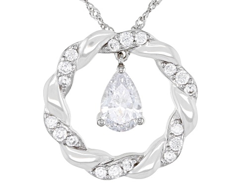 Photo of Bella Luce ® 3.33ctw Platinum Over Sterling Silver Pendant With Chain (1.75ctw DEW)
