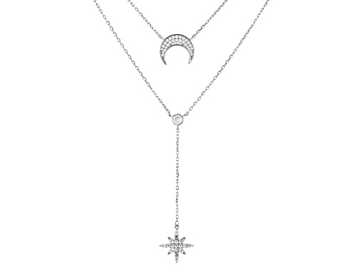 Photo of Bella Luce ® 1.29ctw White Diamond Simulant Rhodium Over Silver Celestial Necklace (0.85ctw DEW) - Size 18