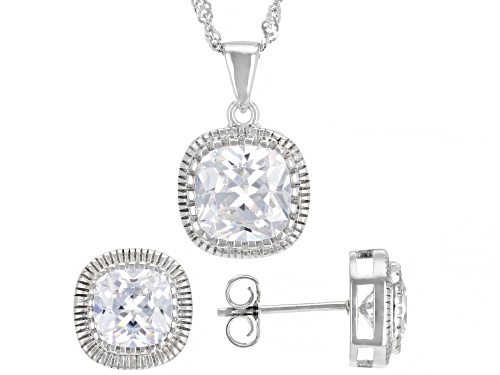 Photo of Bella Luce ® 9.35ctw White Diamond Simulant Rhodium Over Silver Jewelry Set (4.60ctw DEW)