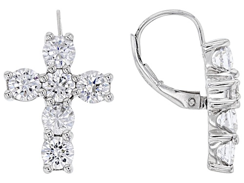 Photo of Bella Luce ® 5.38ctw White Diamond Simulant Rhodium Over Silver Cross Earrings (3.00ctw DEW)