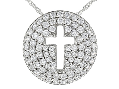 Photo of Bella Luce ® 3.49ctw Rhodium Over Sterling Silver Cross Pendant With Chain (1.84ctw DEW)