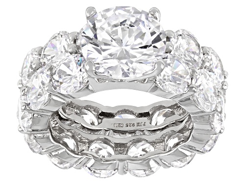 Photo of Bella Luce ® 28.25ctw Rhodium Over Sterling Silver Ring With Band (17.87ctw DEW) - Size 7