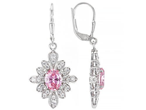 Photo of Bella Luce ® 5.37ctw Pink And White Diamond Simulants Rhodium Over Silver Earrings (3.00ctw DEW)